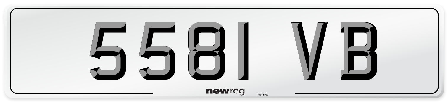 5581 VB Number Plate from New Reg